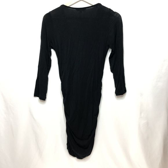 CABi 176 Black Bodycon Dress Small Ruched Sides Stretch Scrunch Knit - Picture 3 of 8